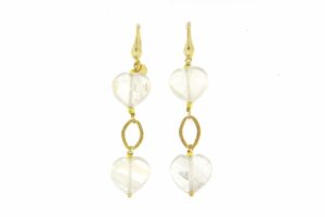ORECCHINI ARGENTO CUORI PIETRA DURA COD. STONEHEART