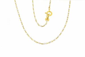 GIROCOLLO IN ARGENTO DORATO E SMALTO COLOR BIANCO COD. SMABIANCO