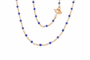 GIROCOLLO IN ARGENTO ROSATO E SMALTO COLOR BLU COD. SMABLU