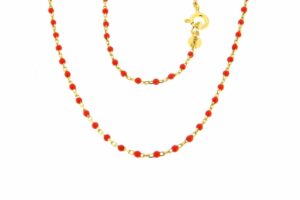 GIROCOLLO IN ARGENTO DORATO E SMALTO COLOR ROSSO COD. SMAROSSO