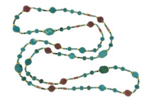 COLLANA IN AULITE TURCHESE E RODONITE COD. 4012