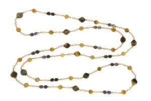 COLLANA OCCHIO DI TIGRE E PIETRA DI LUNA COD. 4014