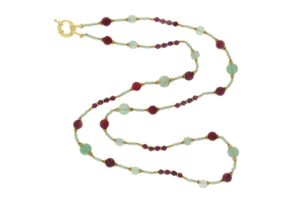 COLLANA CON GIADE E EMATITE COD. 4015-80CM