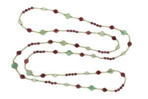 COLLANA CON GIADE E EMATITE COD. 4015