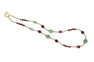 COLLANA CON GIADE E EMATITE COD. 4015SH