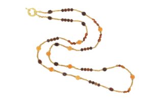 COLLANA IN GRANATO, QUARZO E EMATITE COD. 4019-80CM