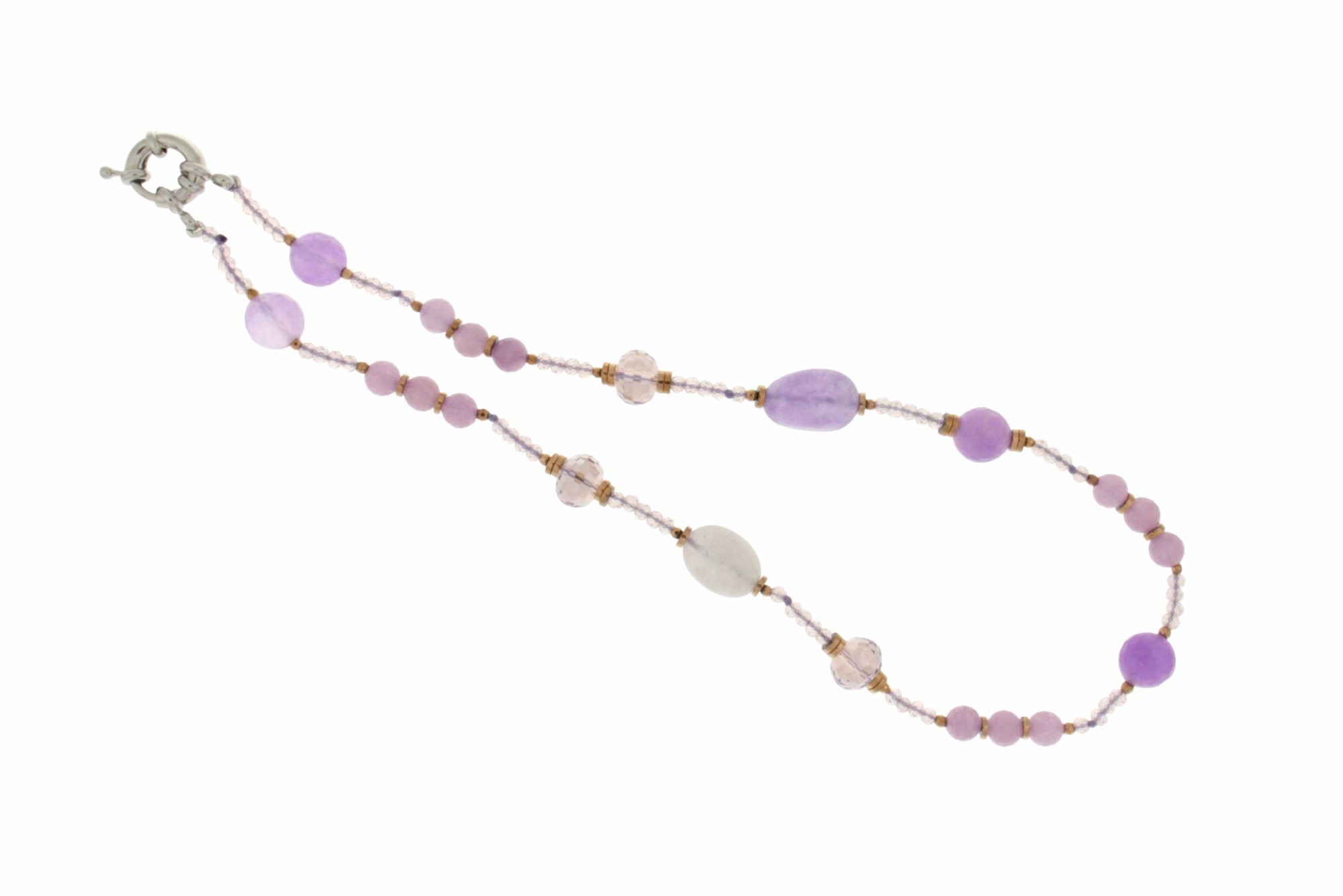 COLLANA IN AMETISTA LILLA E GIADE COD. 4022-SH