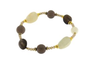 BRACCIALE IN PIETRA DI LUNA E QUARZO FUME' COD. 4028BR