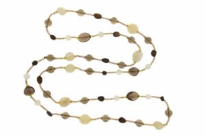 COLLANA IN PIETRA DI LUNA E QUARZO FUME' COD. 4028