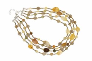 COLLANA MULTIFILO IN QUARZO RUTILATO E FUME' COD. 4029-4