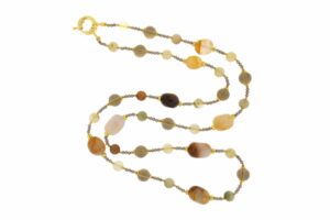 COLLANA IN QUARZO RUTILATO E FUME' COD. 4029-80CM