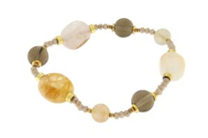 BRACCIALE IN QUARZO RUTILATO E FUME' COD. 4029BR