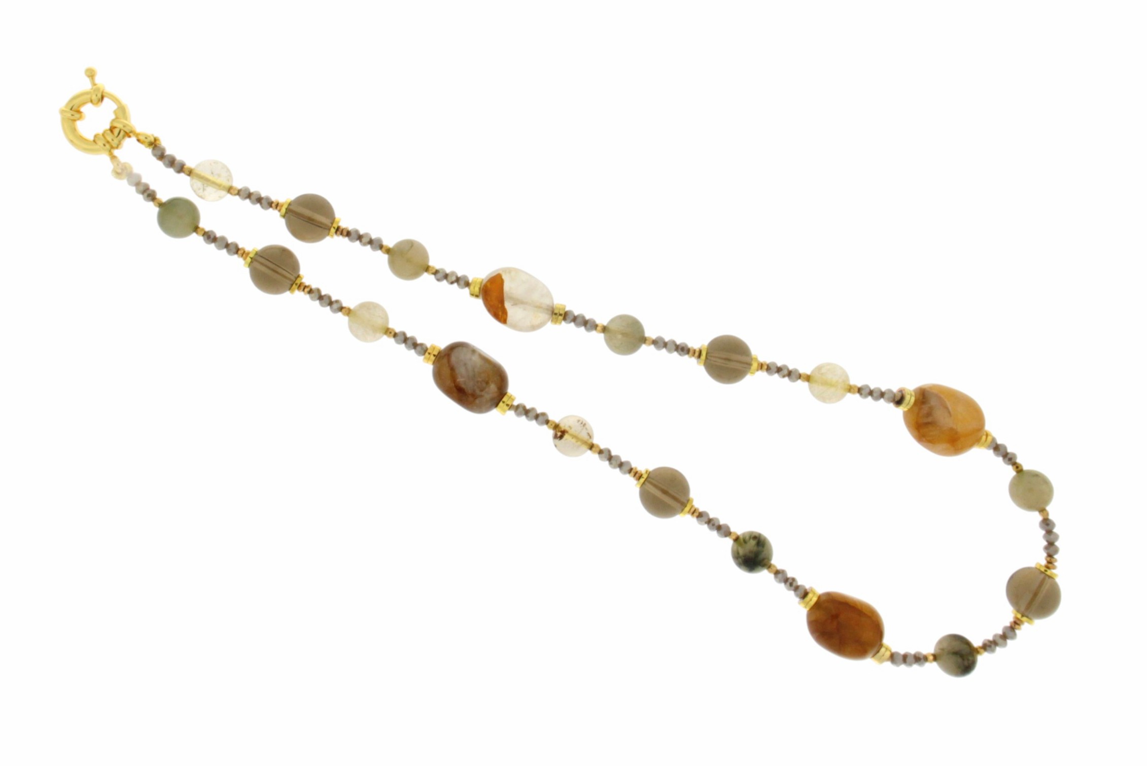 COLLANA IN QUARZO RUTILATO E FUME' COD. 4029-SH