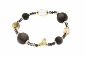 BRACCIALE OSSIDIANA E CRISTALLO DI ROCCA COD. 4030BR