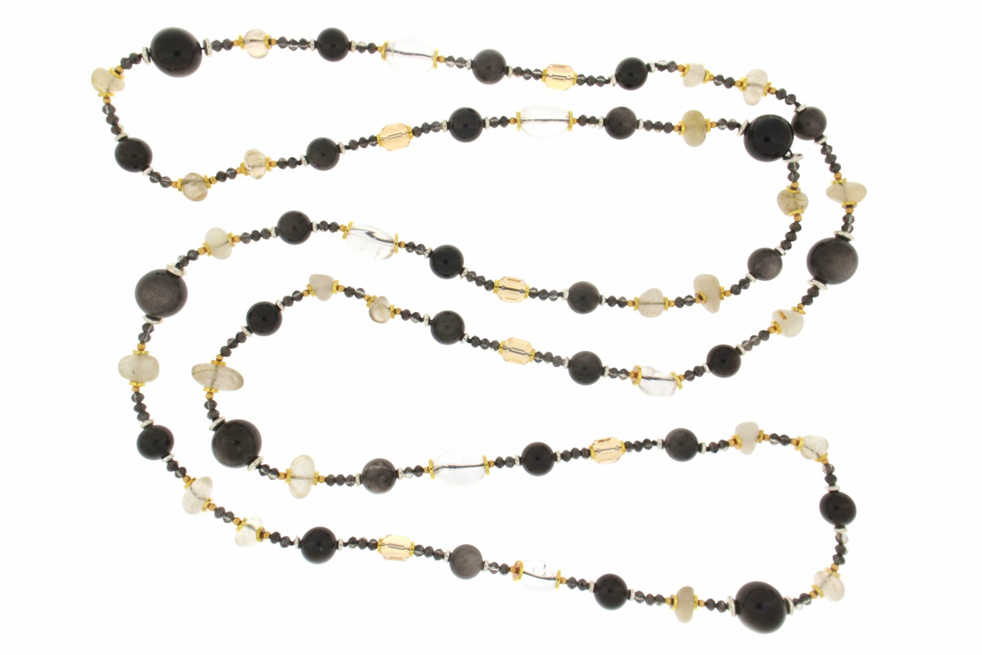 COLLANA OSSIDIANA E CRISTALLO DI ROCCA COD. 4030