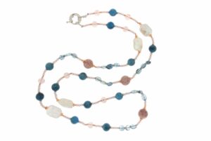 COLLANA CON APATITE, PERLE E QUARZO STRAWBERRY COD. 4033-80CM