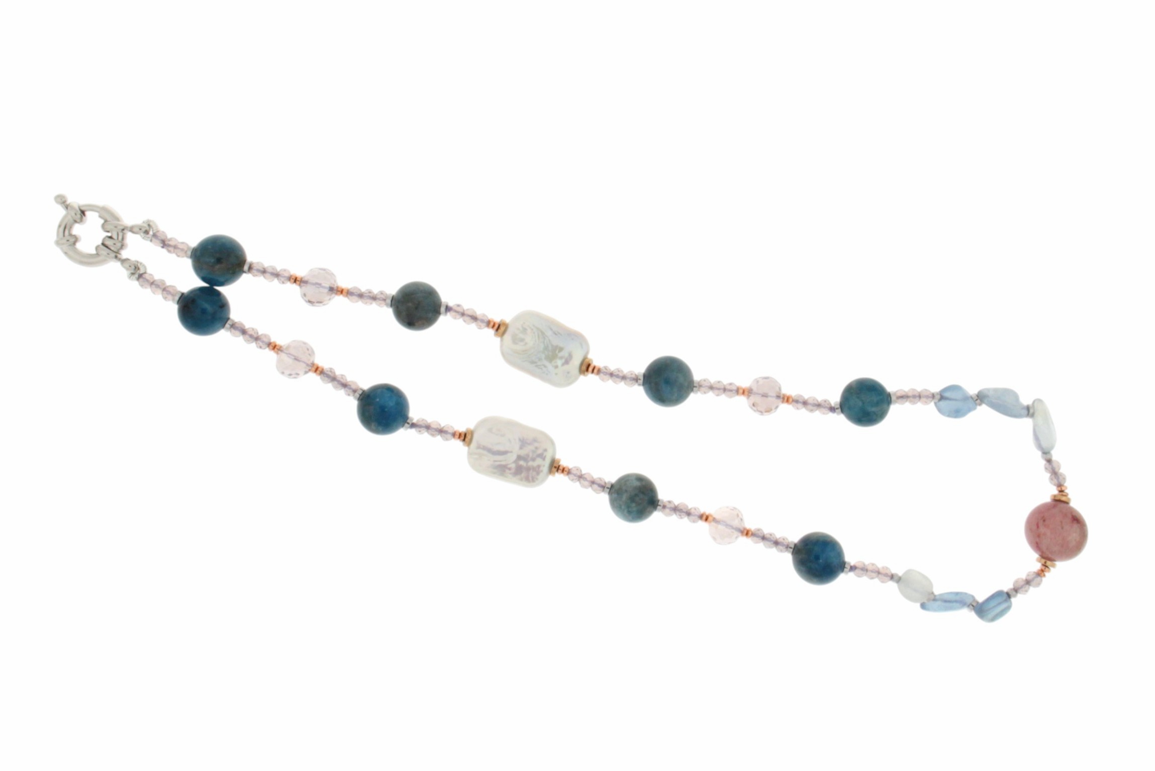 COLLANA CON APATITE, PERLE E QUARZO STRAWBERRY COD. 4033SH