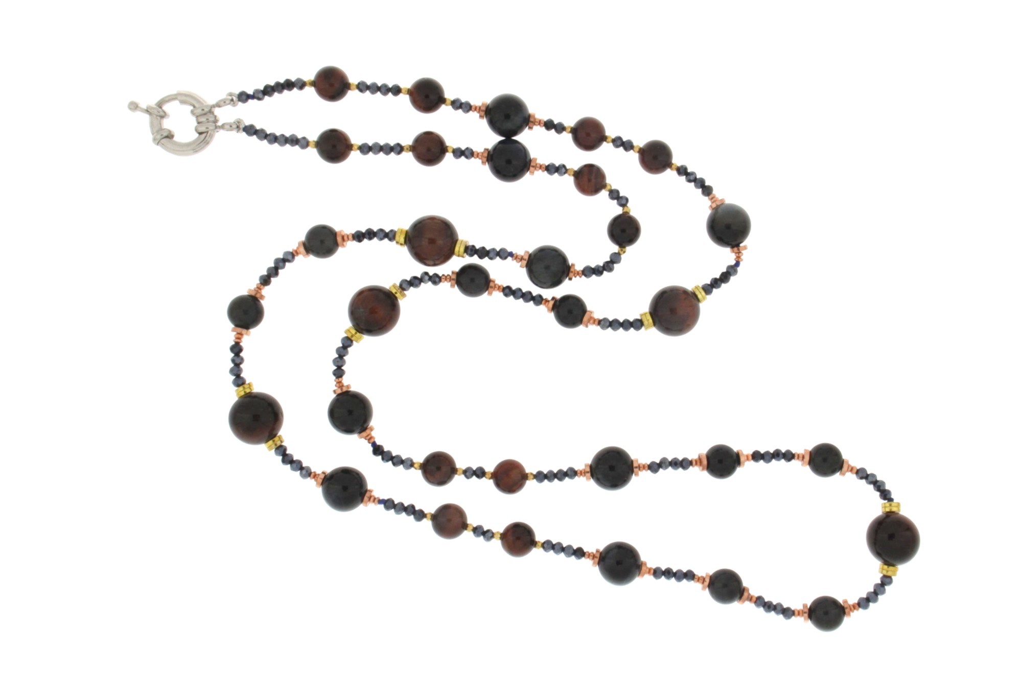 COLLANA IN OCCHIO DI TIGRE COD. 4034-80CM