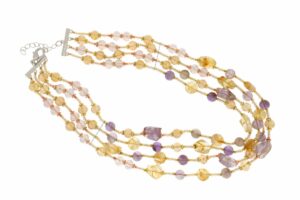 COLLANA MULTIFILO IN AMETISTA E CITRINO COD. 4036-4
