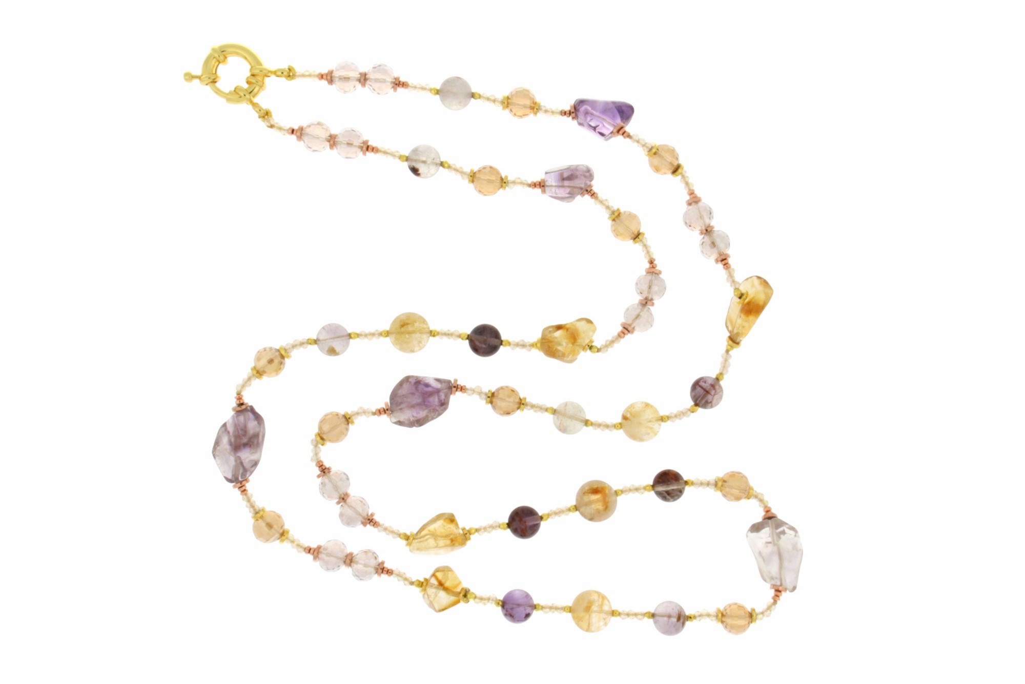 COLLANA IN AMETISTA E CITRINO COD. 4036-80CM