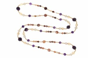 COLLANA IN AMETISTA, PERLE E QUARZO STRAWBERRY COD. 4042