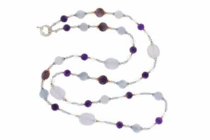 COLLANA IN AMETISTA E ACQUAMARINA COD. 4045-80CM
