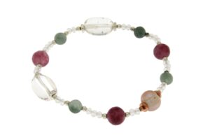 BRACCIALE IN CRISTALLO, PERLE E QUARZI COD. 4049BR