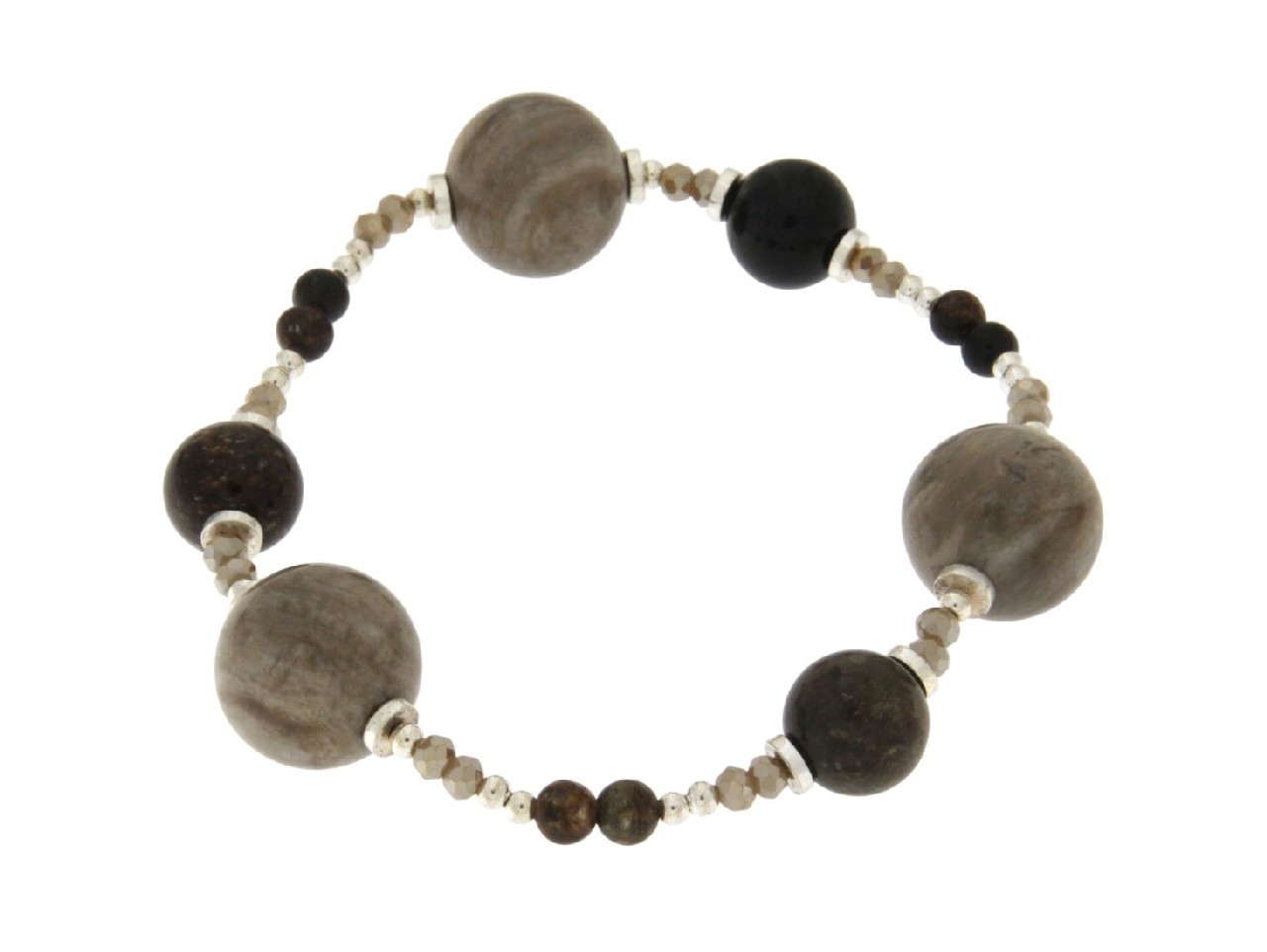 BRACCIALE IN DIASPRO E BRONZITE COD. 4056BR