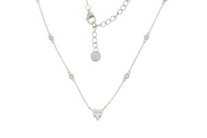 COLLANA IN ARGENTO CON PUNTO LUCE A CUORE ARG.1519
