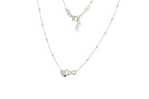 COLLANA CON CATENA A PALLINA A CUORE ARG.1350
