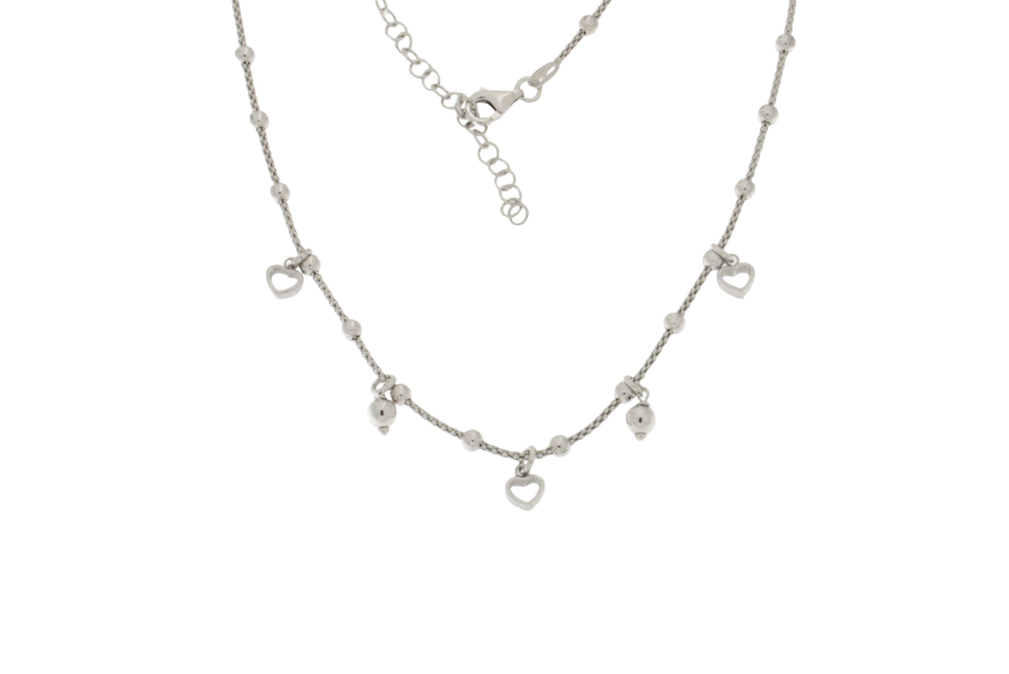 COLLANA IN ARGENTO CON CUORI ARG.1947