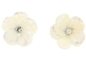 ORECCHINI IN ARGENTO CON PERNIO E FIORE IN MADREPERLA COD. MOPFIORESM.
