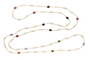 COLLANA IN PIETRA DURA E PERLE COD. 3832