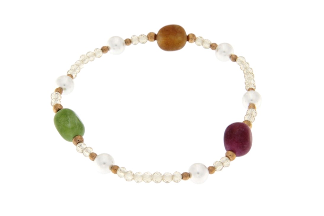 BRACCIALE IN VETRO E GIADA COD. 4046BR