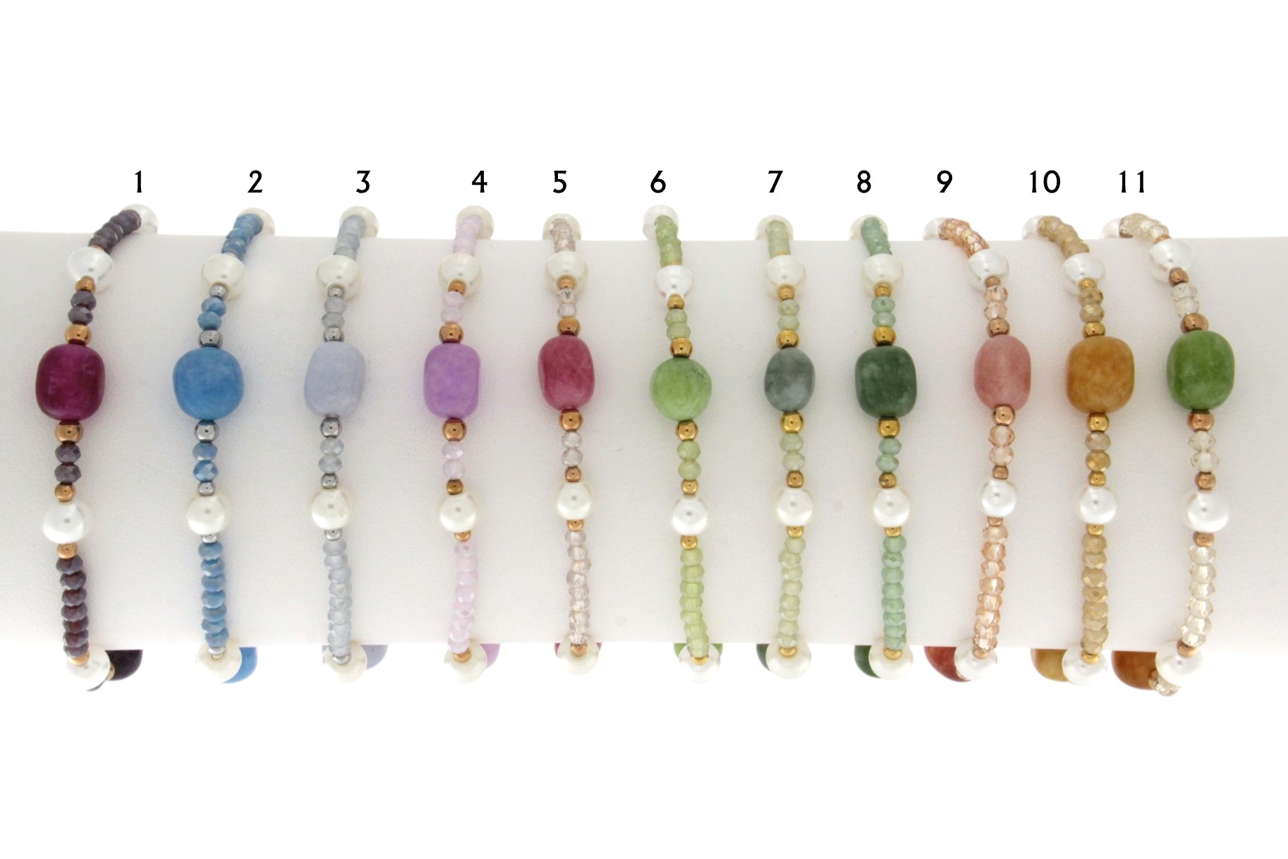 BRACCIALE IN VETRO E GIADA COD. 4046BR - immagine 2