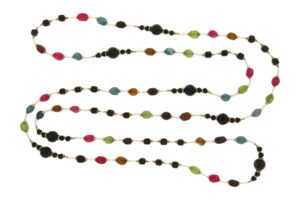 COLLANA IN QUARZO, AGATA NERA, TORMALINA E PERLIZZATO. COD 4134