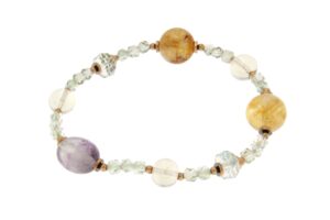 BRACCIALE IN CITRINO E CRISTALLO DI ROCCA COD. 4145BR
