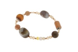 BRACCIALE IN AGATA BOTSWANA E PIETRA DI LUNA COD. 4166BR