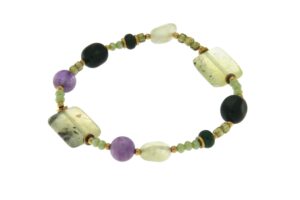 BRACCIALE IN PRENITE, AMETISTA E GIADA COD. 4181
