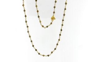 GIROCOLLO INCATENATO IN ARGENTO DORATO CON RONDELLE IN PIRITE DORATA COD. GIRPIRITEDOR