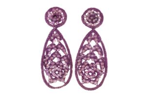 ORECCHINO CON CLIPS IN METALLO E GOCCIA IN MACRAME' COD. MACRAMEGOCCIA