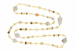 COLLANA CON PERLE DI FIUME PIATTE E QUARZO COD. 4347